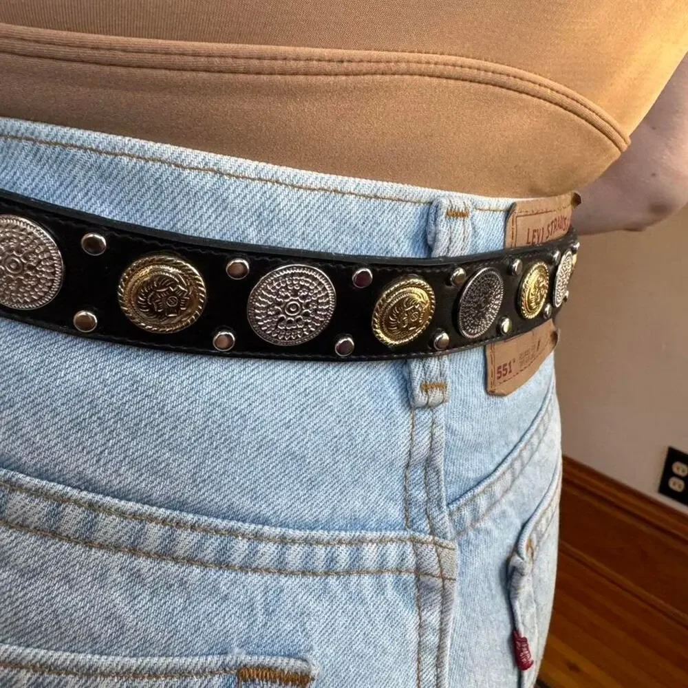 Black coin belt vintage 90s